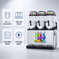 Machine à slushie à 3 bacs, haute capacité, R290, pour boissons glacées, avec sécurité multi-niveaux, pour les restaurants de restauration rapide
