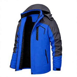Men's Formal <b>Waterproof</b> Zipper Front Ski <b>Jacket</b> Hooded <b>Winter</b> Outdoor Fleece Lined Breathable Puffer Snow Sports Outerwear - Product Image 2