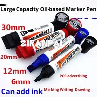 Marqueur publicitaire POP multi-embouts à encre à base d'huile, 12 couleurs, 6/12/20/30 mm, pour affiches et peintures colorées dessinées à la main
