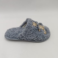 Pantoufles d'intérieur en peluche Teddy pour enfants, personnalisables, douces, chaudes, en fourrure, avec nœud en TPR, pour chambre à coucher, vente en gros