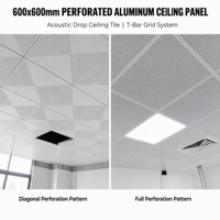 Panneaux de plafond en aluminium 600x600mm ignifuges, résistants à l'humidité, grille de plafond intégrée, plafond suspendu, hôpitaux, sous-sols