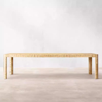 Table à manger de style moderne haut de gamme en bois de burl, table de haute qualité, écologique, durable, ensemble table et chaises simples pour hôtel