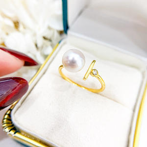 แหวนเงินแท้ S925 พร้อมฐานเปล่าสำหรับทำเครื่องประดับมุก DIY รุ่นเพชรเม็ดเดียว สำหรับลูกปัดขนาด 8-10 มม. ฐานเครื่องประดับเงิน 1881 - Product Image 2