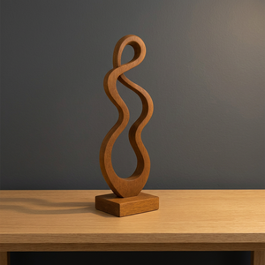 Décoration de table moderne abstraite en bois, sculptée en bois de manguier, sculpture décorative pour salon, bureau et présentation de cadeaux - Product Image 2