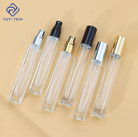 Flacon de parfum en verre transparent vide de haute qualité, 10 ml, 15 ml, mince et haut, avec pompe pulvérisatrice, emballage fantaisie, 100 pièces, diffuseur à bâtonnets