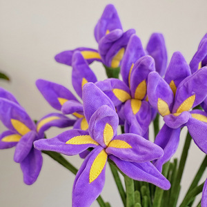 Creative Plush Iris Artificial Flower Single Stem Velvet Texture Realistic Iris <b>Spray</b> for Home Room Aesthetic Decoration - Product Image 3