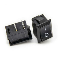 Interrupteur à bascule KCD1-101 noir étanche SPST 6A 250V à verrouillage automatique ON-OFF pour usage industriel, sécurité assurée