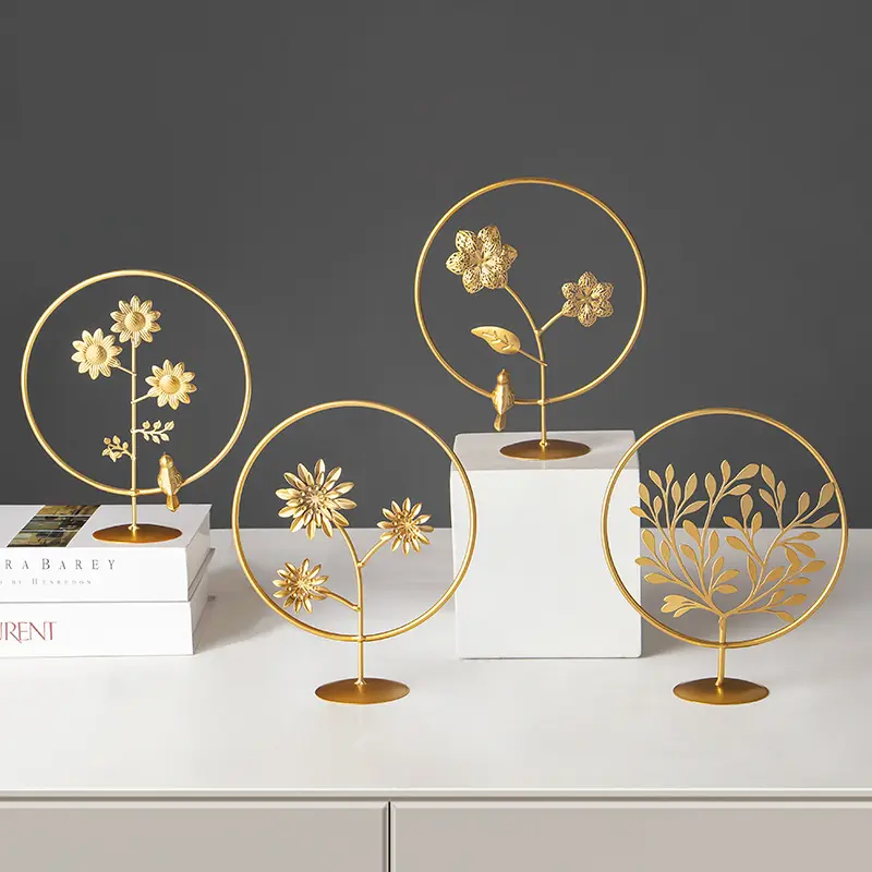 Groothandel Luxe Woonkamer Wijnkast Portiek Home Decoraties Creatieve Metalen Ambachtelijke Ins Ijzeren Blad Ornamenten