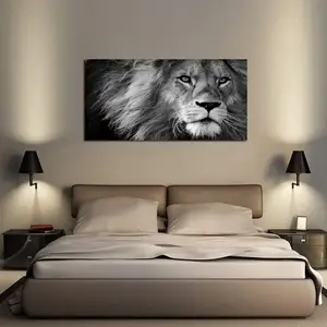 Vente en gros de peinture sur toile encadrée de lion gris décoration murale motivante pour la maison