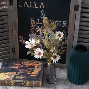 CallaFloral Fleurs Artificielles Sauge Marguerite Feuilles de Fougère Arrangement Floral Fait Main Décoration Maison Bouquet Fête des Mères CF01271 - Product Image 1
