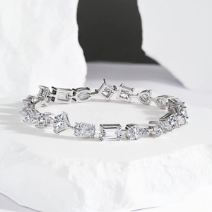 Pulsera de Diamantes Cultivados en Laboratorio con Corte Elegante, Pulsera de Oro de 10K, 14K, 18K para Mujer, Brazalete para Uso Diario, Pulsera Tenis, Joyería Personalizada - Product Image 1
