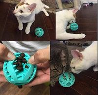 Lot de 2 balles distributrices de friandises non toxiques et résistantes aux morsures pour le nettoyage des dents et l'entraînement des chiens et des chats de petite, moyenne et grande taille