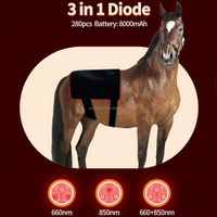 Tapis de luminothérapie rouge pour chevaux avec LED 660nm/850nm, soulagement de la douleur et batterie rechargeable - Utilisation professionnelle par les équipes