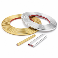 Bande décorative autocollante en PVC souple pour bordure de miroir, or et argent, étroite et large, pour miroir rond et cadre photo