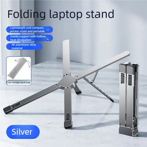 Support pliable pour ordinateur portable en alliage d'aluminium, verrouillage automatique à ressort, 6 vitesses réglables, charge de 10 kg, léger pour le bureau et les voyages - Product Image 4