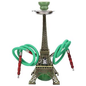 Ensemble de chicha en alliage de zinc en forme de tour Eiffel, chicha russe et arabe à double tuyau, forme de la tour de <span class=keywords><strong>Paris</strong></span>, chicha portable - Product Image 2