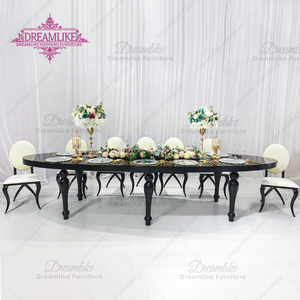 Banquets modernes de luxe pour fêtes de mariage, grande table Vip, fer peint en noir avec Mdf, meubles d'hôtel - Product Image 3