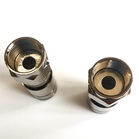 Connecteur RCA RF à compression en laiton pour câble coaxial RG6, placage nickel noir