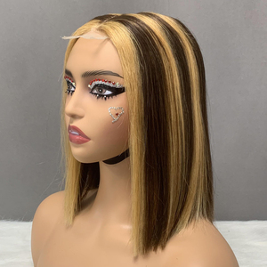 Pelucas de Cabello Humano para Mujer, Venta Caliente, Proveedores de Cabello de Guangzhou, Pelucas de Cabello Humano Corto Liso con Encaje 2X6 - Product Image 5