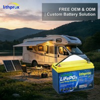 Batterie Lithium LiFePO4 12,8V 200Ah à décharge profonde, Grade A, pour VR, avec BMS intelligent Bluetooth, borne M8, 6000+ cycles, CE RoHS IP67, OEM ODM