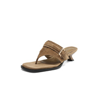 Sandales à talon chaton pour femme, classiques, à bride réglable, en cuir véritable, semelle TPR antidérapante, logo personnalisé