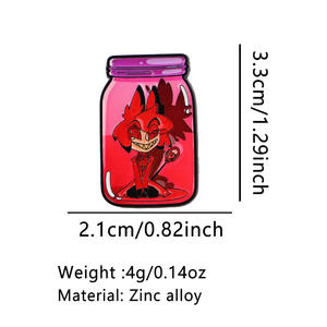 Venta al por mayor de fábrica: Pin de esmalte suave Hazbin <span class=keywords><strong>Hotel</strong></span>, insignia de anime de terror, pines de solapa de metal de dibujos animados americanos - Product Image 6