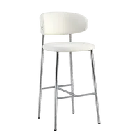 Tabouret de bar moderne rembourré à dossier arrondi, chaise de bar en tissu pour bar et restaurant (vente en gros)