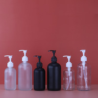 Emballage cosmétique Bouteille de lotion pour les mains avec couvercle en bambou Emballage cosmétique en verre Bouteille ronde Boston