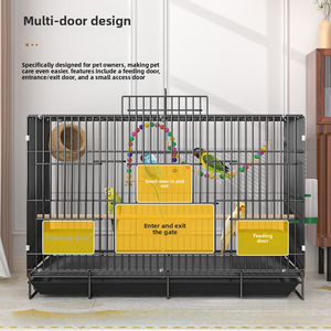 Grande Gabbia Voliera di Lusso in Metallo per Allevamento Uccelli da Esterno Eco-friendly con Chiusura a Pulsante a Tinta Unita per Pappagalli e Piccioni - Product Image 5