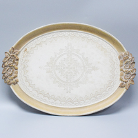 Vente en gros d'artisanat de table de Noël pour les fêtes Salver Plateau décoratif de table de Noël en résine nordique vintage