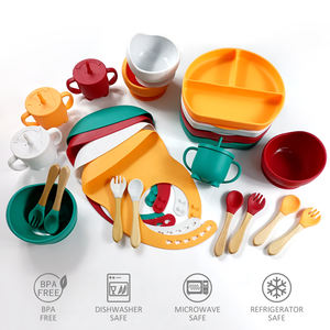 Ensemble de vaisselle pour bébé en silicone sans BPA, assiette à ventouse avec cuillère, bavoir imperméable et gobelet à paille, ensemble repas portable pour enfants - Product Image 6