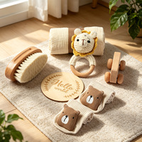 Chaussettes éducatives en bois pour bébés nouveau-nés, jouet de bain pour enfants