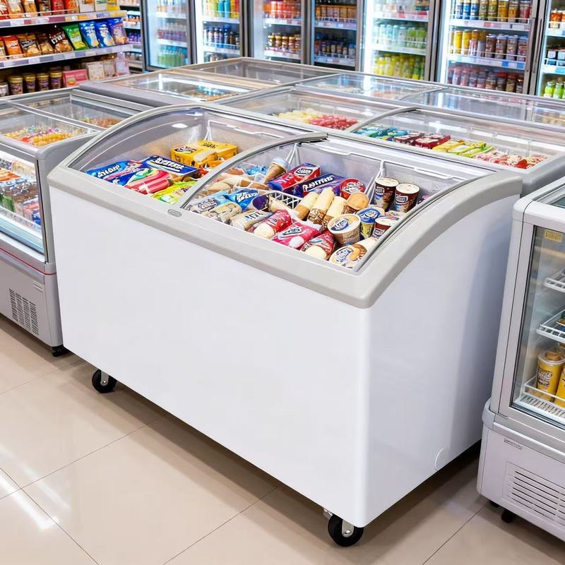 Horizontal Commercial Glass Door Freezer Top
