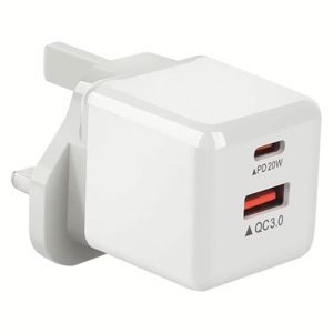 US EU UK <b>Plug</b> PD 20W Type C Power <b>Adapter</b> QC3.0 Mini Fast Charging Smartphone <b>USB</b> A+C Wall Charger - Product Image 3