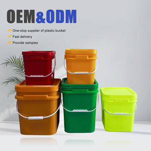 Baril carré en plastique grande capacité, seau carré durable avec poignée pour emballage industriel, stockage alimentaire, conteneur de liquides - Product Image 2
