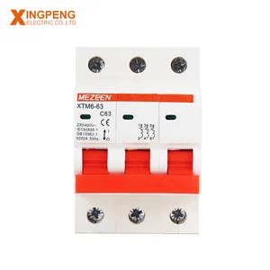 Unipolare bipolare tre pole C45 MCB 10 20 50amp XTM6-63 mini circuit breaker 50hz