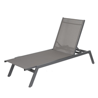 Chaise longue moderne d'extérieur en aluminium, imperméable, en Teslin, pour hôtel, villa, bord de piscine, patio, jardin, mobilier commercial