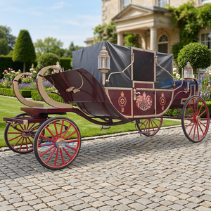 Charrette royale vintage non motorisée à chevaux avec toit, 4 à 6 places, décor personnalisé, chariot de luxe pour cérémonies, défilés et centres de villégiature - Product Image 1
