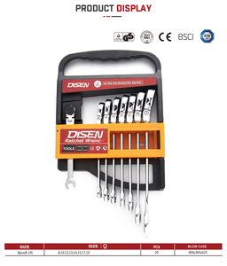 Jeu de 7 clés à anneau double en acier au carbone personnalisées OEM Clé à anneau double en acier à tête fixe pour les mesures métriques de bricolage - Product Image 4