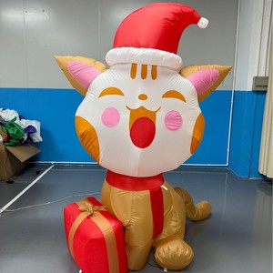 Décoration de Noël gonflable en forme de boîte cadeau de 1,8 mètre avec lumières LED blanches, jouet gonflable de dessin animé pour extérieur - Product Image 2