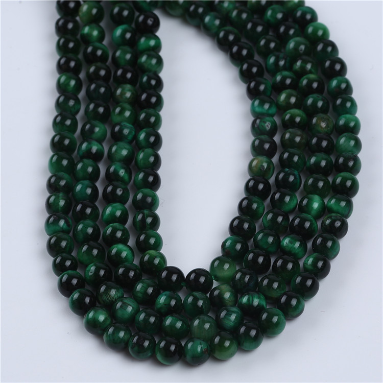 Natural Stone 6mm Green Tiger Eyes Round Gemstone Beads for Making Jewelry