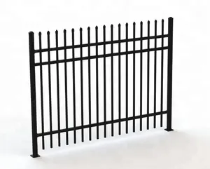 Metallo nero esterno facilmente assemblato in acciaio staccionata 6ft X 8ft recinzione in ferro battuto recinzione in acciaio per la vendita