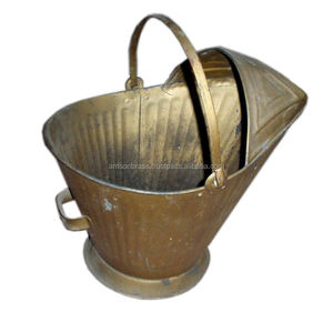 Seau à charbon en métal Seau à charbon en métal de haute qualité Seau à charbon fini rouillé Poignée en fil de fer Fini doré - Product Image 3