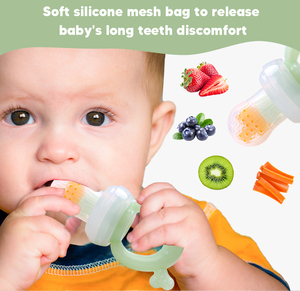 Ciuccio Massaggiagengive <span class=keywords><strong>2</strong></span> in 1 in Silicone Morbido Senza BPA per Neonati, Alimentatore per Frutta Fresca per Bambini - Product Image 6