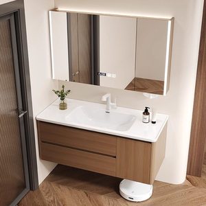 New modern smart bathroom cabinet combination bathroom washbasin cabinet wash basin integrated ceramic basin - Product Image 6