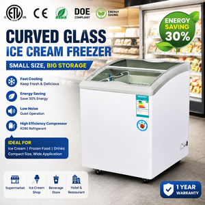 X-MING vetrinetta orizzontale per gelato con piano in vetro, congelatore a doppia temperatura <span class=keywords><strong>e</strong></span> <span class=keywords><strong>frigorifero</strong></span>, personalizzazione commerciale - Product Image 1