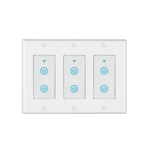 US AU Glass 1/2/3/4 Gang Panel Light Switch Black/White Smart Home Smart WiFi Wall Touch Switch