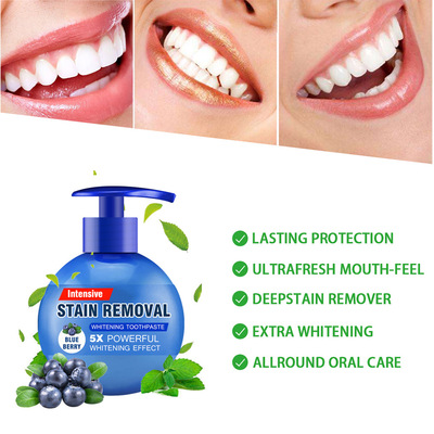 Baking soda Press Type Whitening Tootepaste 5X Powerful Whitening Effect Stain Removal Fresh Breath Fruit-flavored toothpaste