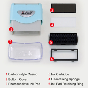 Timbro in Plastica per Ufficio 44x14mm Fotosensibile con Inchiostro in Gomma 82g per Asilo Nido e Etichettatura Vestiti Bambini - Product Image 4