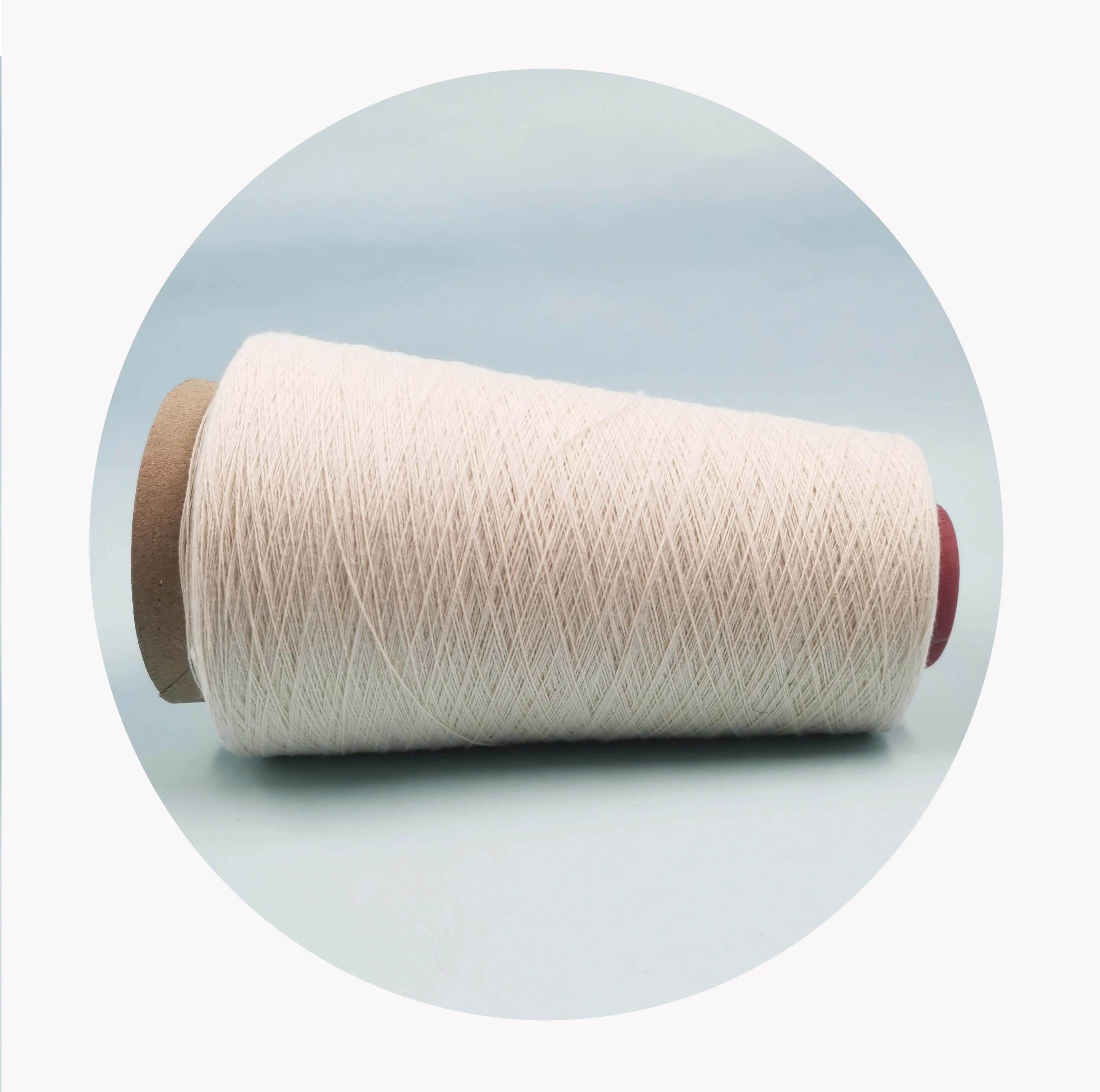 Fil de coton 100 naturel ringspun écologique pour le tissage à tricoter Ne21/2